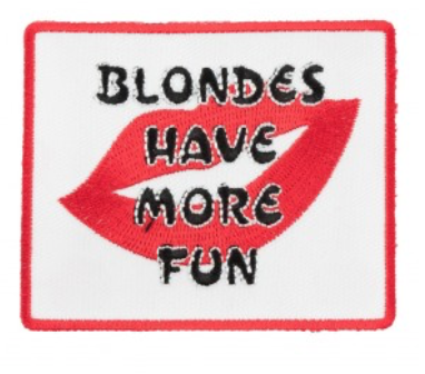 Blondes Have More Fun Red Lips Patch